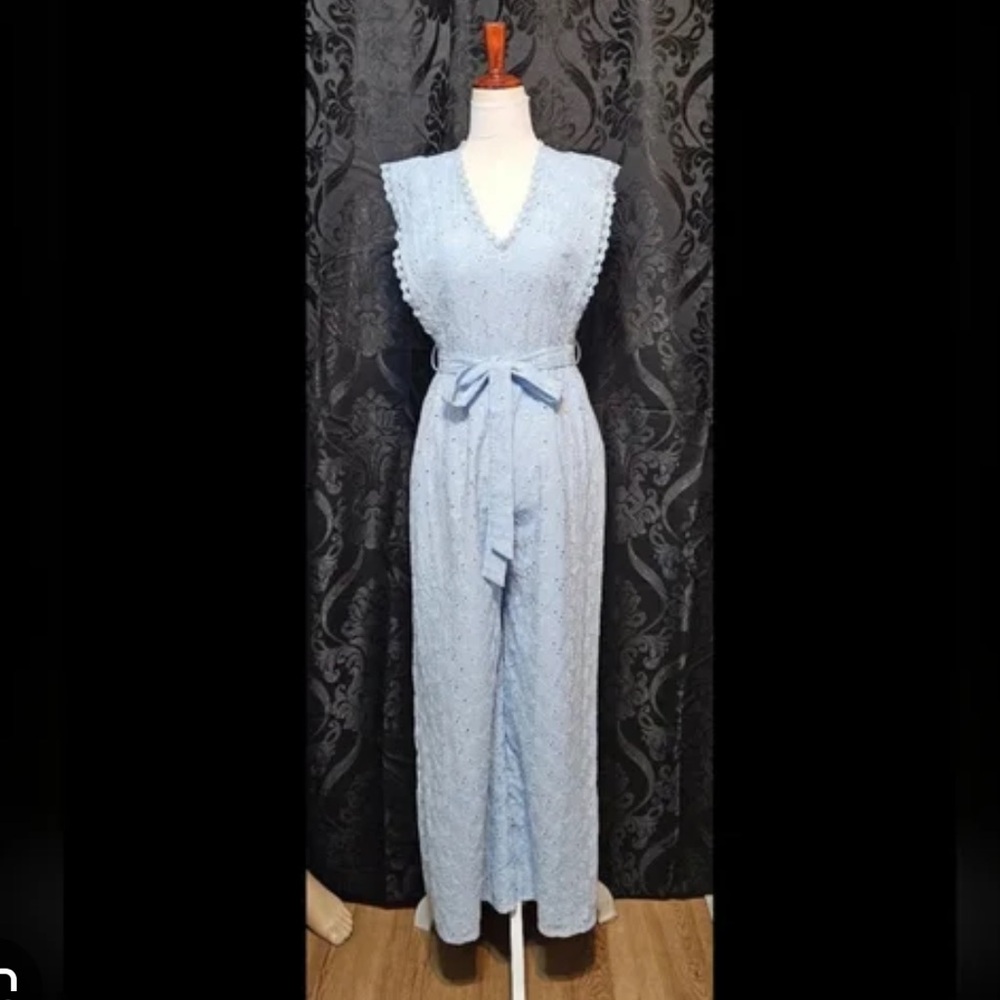 Light Blue Lace Jumpsuit